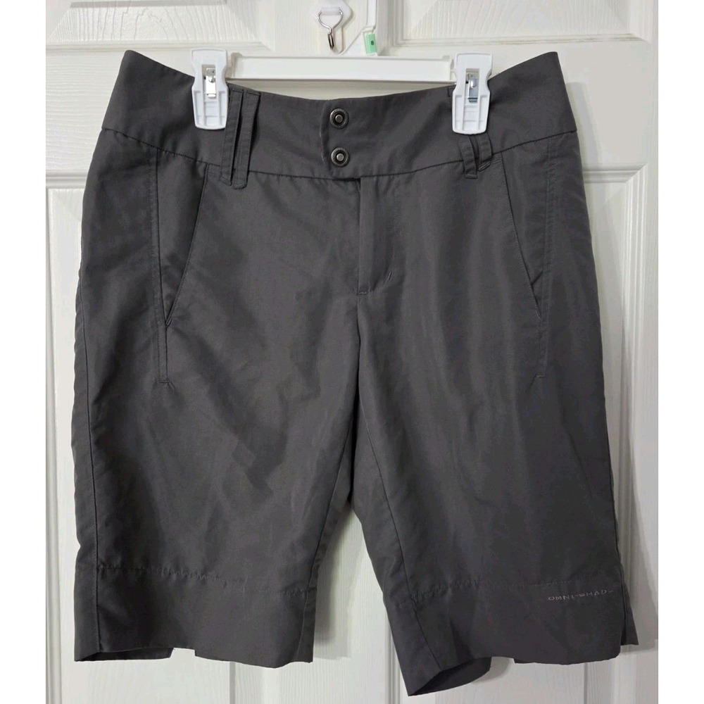 Columbia Omni-Shade Womens Hiking Shorts Size 4 Gray